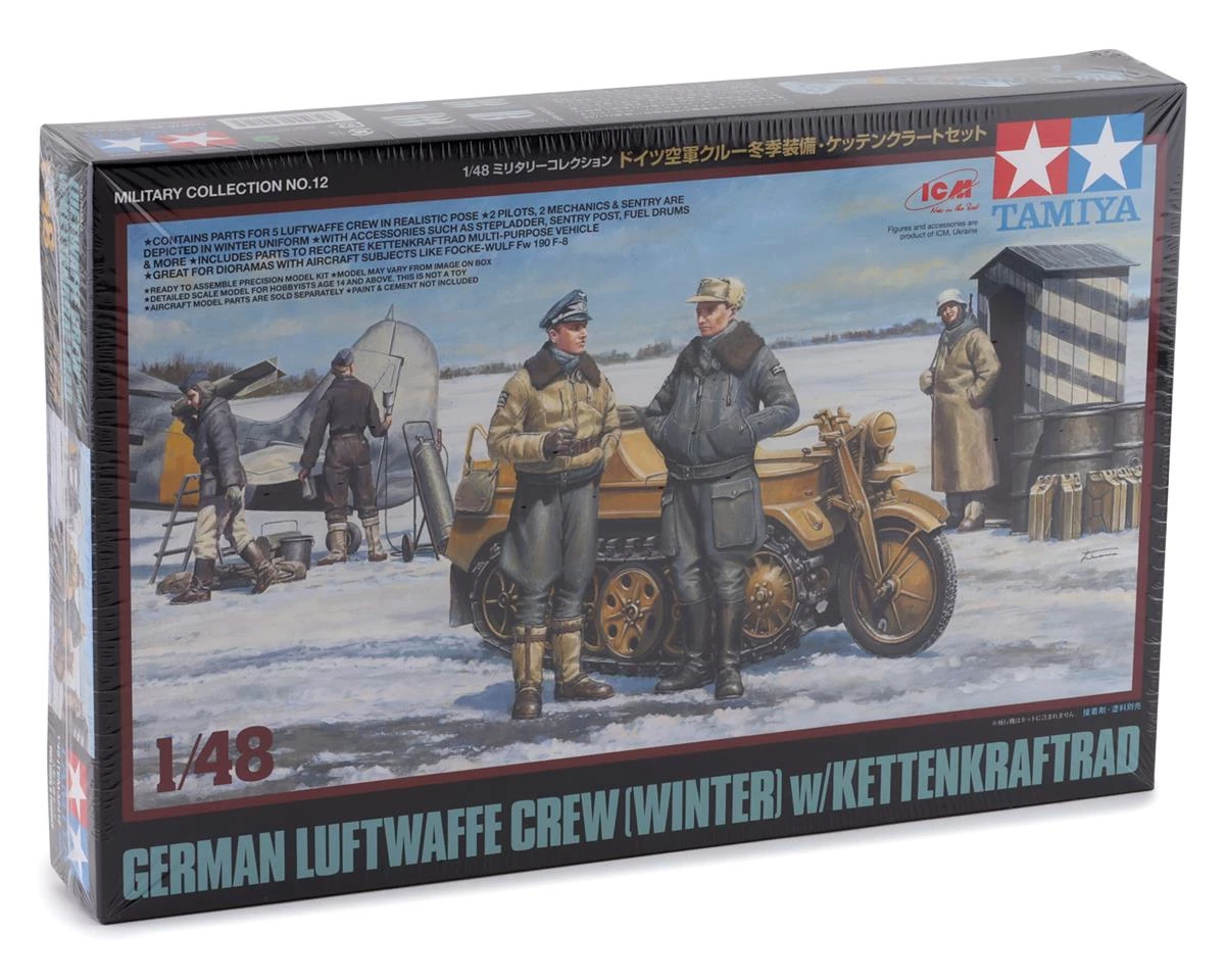 Tamiya German Luftwaffe Crew 1/48 Model Kit w/Kettenkraftrad (Winter) 5 Tamiya German Luftwaffe Crew 1/48 Model Kit w/Kettenkraftrad (Winter) - Image 3