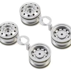 Tamiya TT-01 Type-E Racing Truck Wheels (Matte Chrome) (4) w/12mm Hex