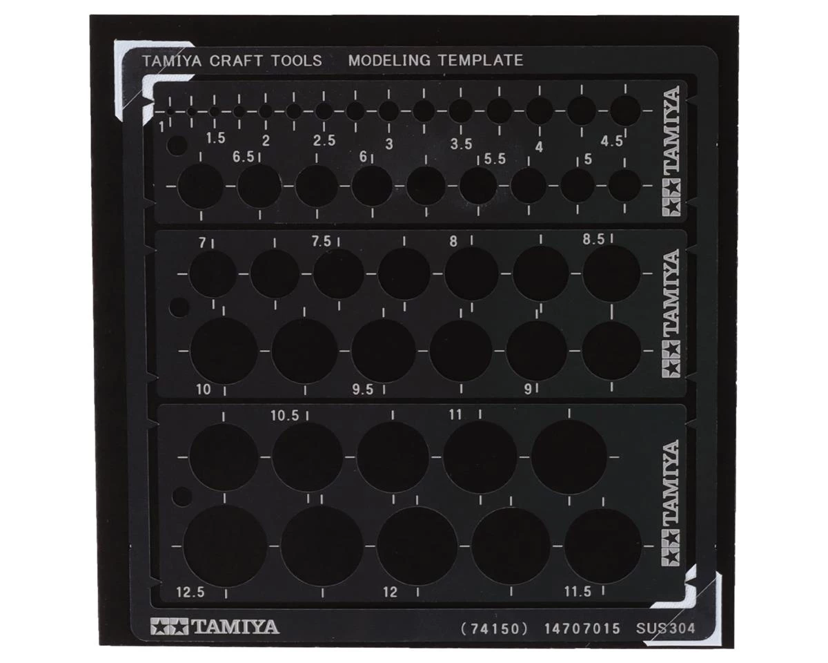 Tamiya Round Modeling Template (1-12.5mm) 3 Tamiya Round Modeling Template (1-12.5mm)