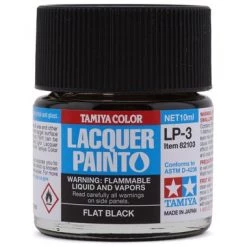 Tamiya LP-3 Flat Black Lacquer Paint (10ml)