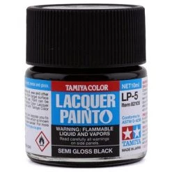 Tamiya LP-5 Semi Gloss Black Lacquer Paint (10ml)