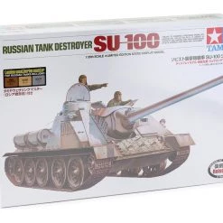 Tamiya 1/35 Russian Su100 Destroyer Model Tank Kit w/Weathering Set -Tamiya Sales Shop tam89791 1